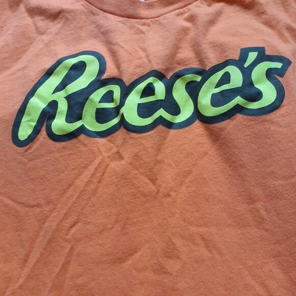 Reese's Peanut Butter Cup Logo T-shirt Unisex Med Orange Bella Canvas Candy Tee - Picture 2 of 7